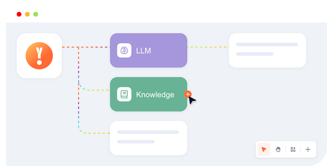 A visual interface for drag-and-drop workflow creation, customization of process nodes, and easier implementation of complex automation.